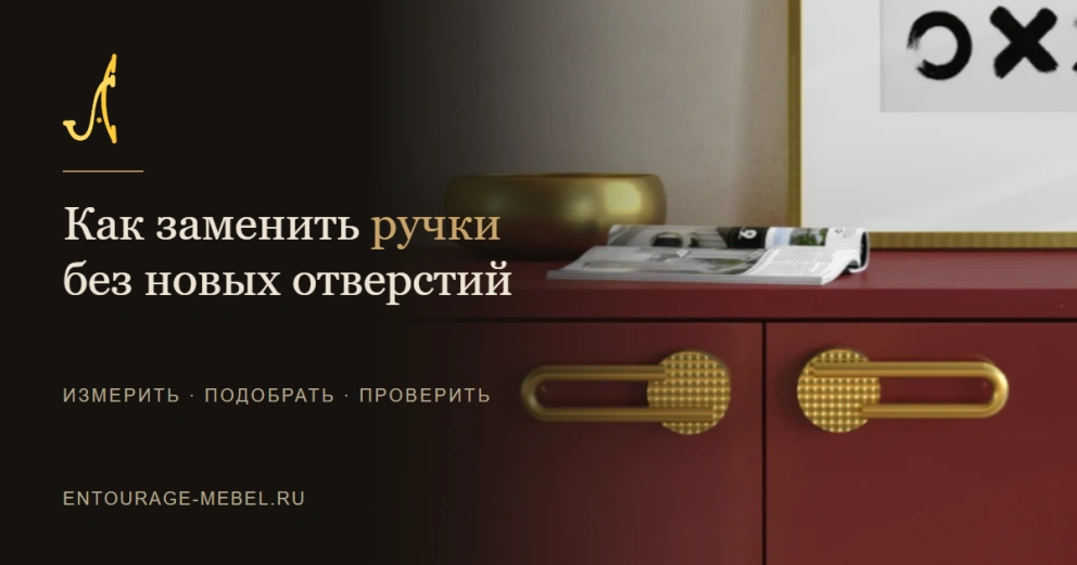 Как заменить мебельные ручки и не сверлить новые отверстия?